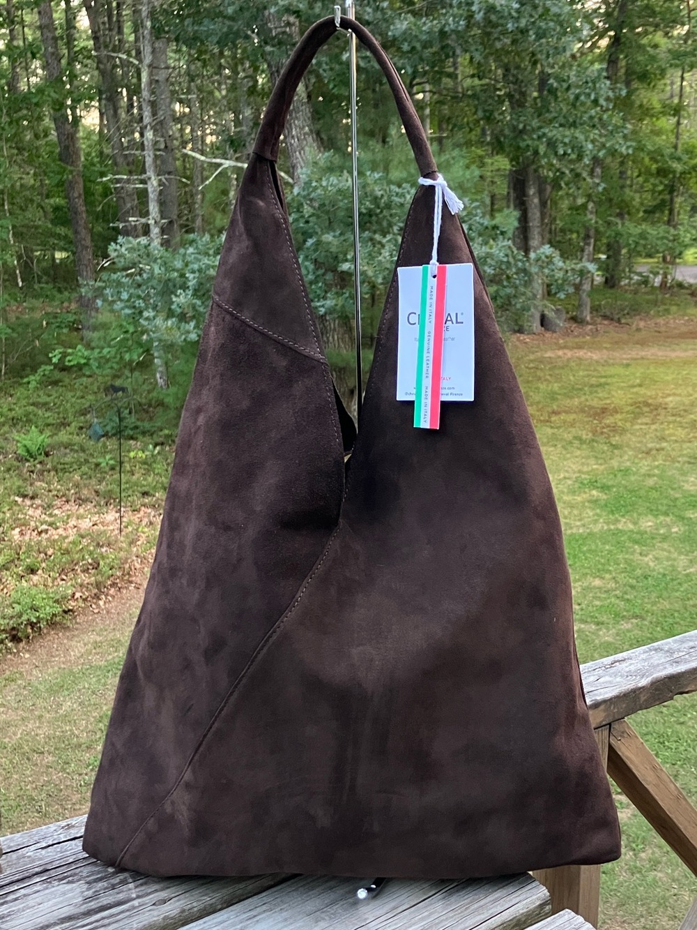 Cheval Firenze Suede Leather Hobo Shoulder Bag Boho Italy NWT